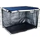 kefit Durable Dog Crate Cover-Double Door, Pet Kennel Cover Waterproof Anti-UV Dog Cage Cover Fit for 36-48 inches Crate