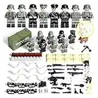 YRONG Military Mini Figures Base WW2 Sets,8 Mini Figures + Weapons,Army guns Weapons Soldiers,Fits Child Gifts, YRONG-123