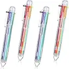 4 Pieces 6-in-1 Retractable Ballpoint Pens Multi-Color Pens Ballpoint Pen for School Office Supplies Students Children, 6 Colors