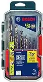 BOSCH CO14B 14-Piece Cobalt M42 Metal Drill Bit Assorted Set for Drilling Applications in Stainless Steel, Cast Iron, Titanium, Light-Gauge Metal, Aluminum