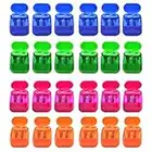 AUSTARK 24Pcs Pencil Sharpener Manual, Assorted Color Small Dual Hole Pencil Sharpeners Bulk with Lid for School Office Home (Geometry-24)