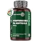 Pfefferminzöl Kapseln - 200mg Pfefferminz Öl - Magensaftresistent - 365 Peppermint Oil Softgels für 1 Jahr Vorrat - Natürliches Nahrungsergänzungsmittel - Reines Pfefferminzöl zum Verzehr - maxmedix