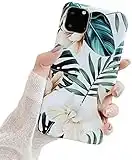 iPhone 11 Case for Girls Women,Doowear Ultra Thin Slim Fit Shockproof Silicone Phone Case Cute Flexible Soft TPU Clear Bumper Rubber Protective Cover Case for Apple iPhone 11 6.1" 2019-Flower