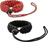 MoKo Universal Paracord Camera Wrist Strap Lanyard - [2 Pack] Nylon Braided Adjustable Camera Hand Grip Strap for Nikon/Canon/Sony/Minolta/Panasonic All DSLR/Digital Cameras, Black & Red/Black