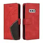 Fatcatparadise Cover per Samsung Galaxy S10E, Flip Caso in PU Pelle Case Cover Libro Portafoglio Protettiva Custodia con TPU Sottile Antiurto,[Kickstand][Slot per Schede][Chiusura Magnetica] (Rosso)