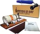 Glass Bottle Cutter (Deluxe) Kit, Upcycle EZ-Cut: Beer & Wine Bottle Cutting + Edge Sanding Paper & Heat Tool