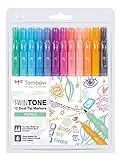 Tombow WS-PK-12P-2 Twin Tone Dual-Tip Marker - Pastel Colours (Pack of 12)