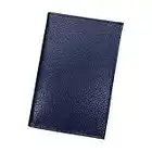 LOLUNA® Etui carte grise cuir, permis conduire voiture, identité et assurance - 4 volets - plusieurs couleur homme et femme (Bleu marine)