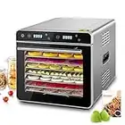 Kwasyo Deshidratador de Alimentos, Deshidratadora con 8 Bandejas de acero inoxidable, Temperatura adjustable 30-85℃, Temporizador de 24 horas, Secador de alimentos para frutas, Veg, Carne, Setas, 700W