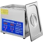 VEVOR Professional Ultrasonic Cleaner, Easy to Use with Digital Timer & Heater, Stainless Steel Industrial Machine for Parts, 110V, FCC/CE/RoHS Certified (3L)