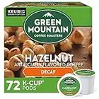 Green Mountain Coffee Roasters Hazelnut, Single Serve Coffee K-Cup Pod, Decaf, 12 Count (Pack of 6) (Packaging May Vary), 72 Count