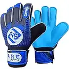 YSCARE Deportes Guantes de Portero de fútbol para niños y niños, Guantes de Portero de fútbol con Palmas súper Agarre (6, Azul)