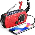 Radio de Emergencia NOAA Radio meteorológica – Portátil manivela de Mano Solar Radio Am FM Linterna SOS Alerta teléfono Celular Cargador 2300mAh Power Bank iPhone/teléfono Inteligente ezbnb