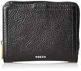 Fossil Women's Logan Leather Wallet RFID Blocking Small Multifunction, Black (Model: SL7923001)