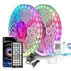 Mexllex LED Strip Lights 30m (2 Rolls of 15m) Ultra-Long LED Lights Strip Music Sync, App Control with Remote, LED RGB Tape Lights LED Lights for Bedroom