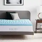 LUCID Surmatelas de 5 cm en mousse à mémoire de forme avec gel rafraîchissant – zones ergonomiques, Surmatelas 160 x 200 cm