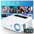 GROVIEW Projector, 15000lux 490ANSI Native 1080P WiFi Bluetooth Projector, 300'' Video Projector, Supports 4K & Zoom, 5G Sync, Compatible with HDMI USB/ AV/ Smartphone/ Pad/ Laptop/ DVD/ TV Stick/ PS5