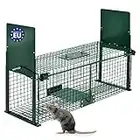 Moorland Trampa en Vivo 61x21x23 cm Safe 5067 – Caja Trampa Reutilizable para Ratas, turones, comadrejas y Conejos – Trampa para lirones 2 entradas, Estable y respetuosa con los Animales