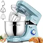 Impastatrice Planetaria 1500W, Vospeed 7L Robot da Cucina, 6 Velocità di Impulsi, con Ciotola di Acciaio Inossidabile, Frusta, Gancio, Frusta per Dolci, Lavabile in Lavastoviglie-Blu