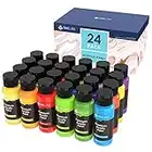 Set de Pintura Acrílica 24 60ml Colores Acrílicos No Tóxica Conjunto de Pintura Acrílica para Artistas Manualidades Lienzos Tela Cerámica Madera