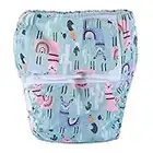 Teen Adult Cloth Diaper Nappy Reusable Washable for Disability Incontinence (White Cats (Large 26in to 50in))