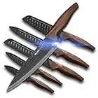 Wanbasion Kitchen Knives Set Professional Chef Knife, Professional Knife Set Stainless Steel, Sharp Kitchen Knives Set Professional with Damascus Style