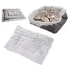 Ledeak Cat Cushion Bed, Plush Pets Puppy Kitten Small Dog Super Soft Warm Washable Foldable Sleeping Bag House Pads Thermal Mat Blanket for Basket Carrier Indoor Outdoor Toy (Grey)