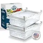 Altai Republic 2 Pack Fridge Drawers - Pull Out Refrigerator Storage Drawers - Transparent Refrigerator Organizer - Fridge Drawer Organizer & Fridge Organizer - Suitable for Fridge Shelf Under 0.6"