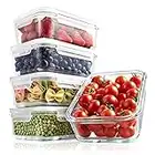 NutriChef 10-Piece Superior Glass Food Storage Containers Set (5 Containers + 5 Locking Lids),Stackable Glass Meal-prep Design, BPA-free Airtight Clear Locking lids with Vent Lids & Air Hole, NCCLX5