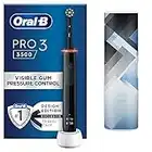 Oral-B Pro 3 Electric Toothbrush with Smart Pressure Sensor, 1 Cross Action Toothbrush Head & Mondrian Travel Case, 3 Modes with Teeth Whitening, Gifts for Men/Women, 2 Pin UK Plug, 3500