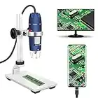 Jiusion Microscopio digitale USB HD 2MP 40-1000X Fotocamera per endoscopio con ingrandimento portatile con 8 LED Supporto stabile in lega di alluminio per OTG Android Mac Windows 7 8 10 Linux