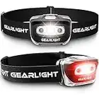 GearLight 2Pack LED Headlamp - Outdoor Camping Headlamps with Adjustable Headband - Leightweight Headlight with 7 Modes and Pivotable Head - Bright Headlamps for Adults with a Machine Washable Band