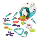 Battat - Dalmatian Vet Kit - Interactive Vet Clinic and Cage Pretend Play for Kids (15 Pieces), Blue