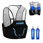 TRIWONDER Hydration Vest 2.5L Running Backpack Hydration Pack Ultra Trail Marathon Vest Lightweight Outdoor Hiking Cycling Daypack (Blue & Black - with 2 Soft Water Bottles, M/L - 32.9-36.4in)