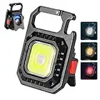 LETOUR Rechargeable Torch, Flashlight 5 Modes LED Keychain Light Waterproof Portable Pocket Light As Bottle Opener and Magnet Base for Camping