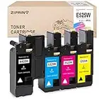 ZIPRINT Compatible Toner Cartridge Replacement for Dell E525W E525 525w to use with Dell E525W Color Laser Printer (Black 593-BBJX, Cyan 593-BBJU, Magenta 593-BBJV, Yellow 593-BBJW, 4-Pack)