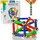 Gifton - Magnetic Building Sticks Blocks STEM Toy Set 30pc – Kids Learning Educational Construction Fidget Magnet Toys Gift For Boys Girls Age 6 7 8 Year Old - Christmas Stocking Fillers (1 Pack)