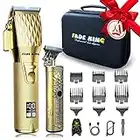 FADEKING® Professional Hair Clippers for Men - Cordless Beard Trimmer for Men, LCD Display Hair Clippers and Trimmer Set for Barber Haircut, Mens Grooming Kit with Travel Case, Gifts for Men