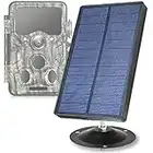 Solarpanel für Wildkamera, Solar-Ladegerät Kit DC 6V/2A 12V/1A mit eingebauter 5200mAH wiederaufladbarer Lithium-Batterie IP56 Wasserdicht Jagd-Zubehör für Jagdkamera, Nachtsichtkamera