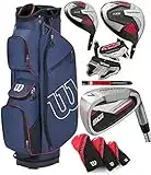 Wilson Prostaff All Graphite SGI 13 Piece Mens Complete Club Set Golf Package Fitted With Graphite Shafted Irons & Graphite Shafted Woods Mens Right Hand + Prostaff Cart Bag