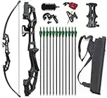 Vogbel 50" Takedown Recurve Bow and Arrows Set Archery Kit Right Hand Longbow for Adult Beginner Practice Hunting Competition(Black,40lb)