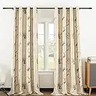 VOGOL Cortinas florales para sala de estar, patrón de acuarela decorativo reducción de ruido, ojales extra largos, cortinas para puertas corredizas de vidrio, puerta de granja, 60 x 106, 2 piezas