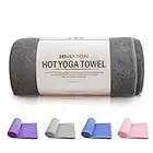 5BILLION FITNESS Yoga Mat Towel 24x72inch,61cm x 183cm Microfiber Hot Yoga Towel with Corner Pocket, Non Slip Yoga Mat Cover, Super Absorbent, Machine Washable, Fast Drying - Free Carry Bag (Gray)