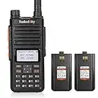 Radioddity GA-510 Funkgerät VHF UHF 10W Sendeleistung 10KM Reichweite Amateurfunk 2m/70cm Walkie Talkie mit Zwei 2200mAh Akkus, schwarz