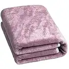 JSPYFITS Serviette de Bain en Microfibre, 70 x 140 cm Serviettes de Bain à séchage Rapide, compacte et légère Serviette de Sauna 100% Coton Biologique Ensemble de Serviettes de Sauna (XL Violet)