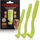 Homesake - Tick Remover Tool for Dogs, Cats & Humans - 1 Packs of 3 - Pain Free Tick Removal Twister Tweezers - Dog Tick Removal Tool - Tick Puller Removes Head & Body - Includes User Guide