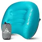 Pitch and Trek Almohada de viaje inflable portátil,compacta y compresible,soporte para cuello y lumbar para mochilero y senderismo Azul