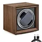 Scatola Tempo Carica Orologi Automatici, Watch Winder Box porta Orologio Automatico con Motore Silenzioso per 1 Orologi - Scatole Caricatore Ricarica Macchina Orologio in Legno Alimentato da USB, Nero