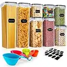 Jovego 8 Pack Airtight Food Storage Containers, BPA Free Plastic Stackable Cereal Storage Containers Ideal for Cereal, Pasta, Sugar, Flour, Rice