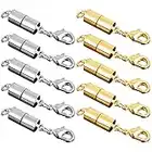 5PCS Gold + 5PCS Silver Color Cylindrical Style Magnetic Lobster Clasps for Necklace Bracelet Jewelry Making DIY Craft